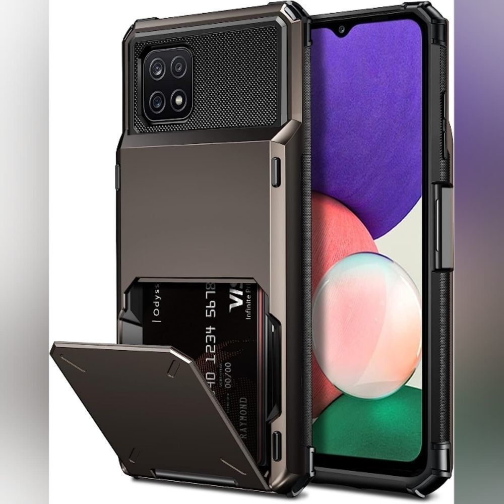 SAMSUNG Galaxy A22 5G Case Wallet Cover 4-Card Credit Card Holder Color …
